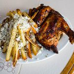 Half Rotisserie Chicken with Greek Fries, $10.50<br/>